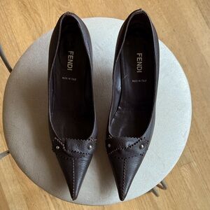 FENDI dark chocolate pumps